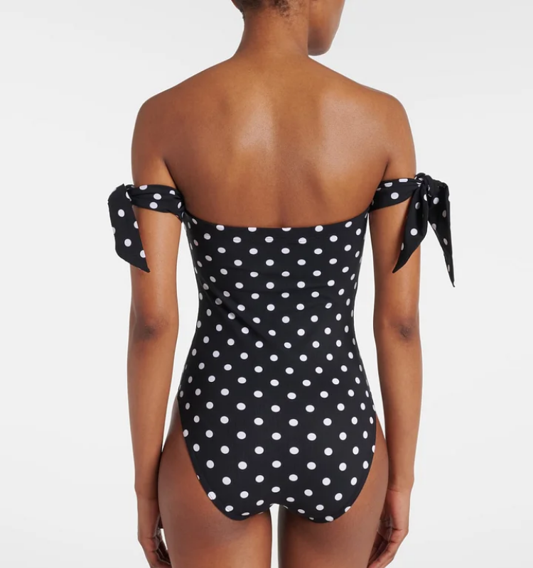 Polka-Dot One Piece Swimsuit and Skirt