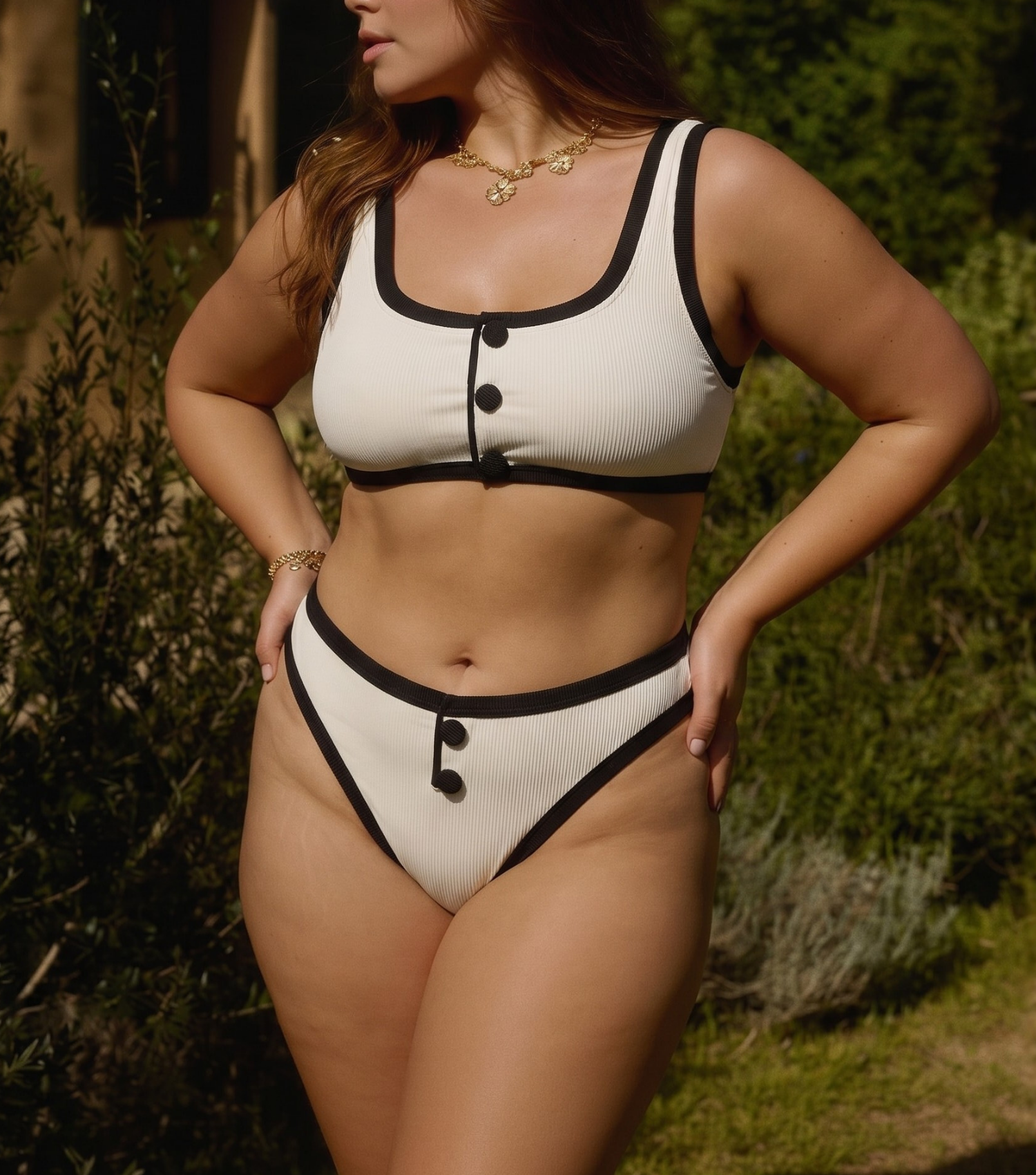 Plus Size Color Block Grace Bikini Swimsuit