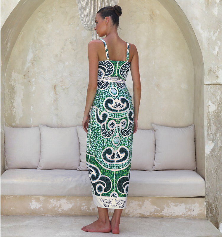 Garden Printed One Piece Swimsuit and Sarong