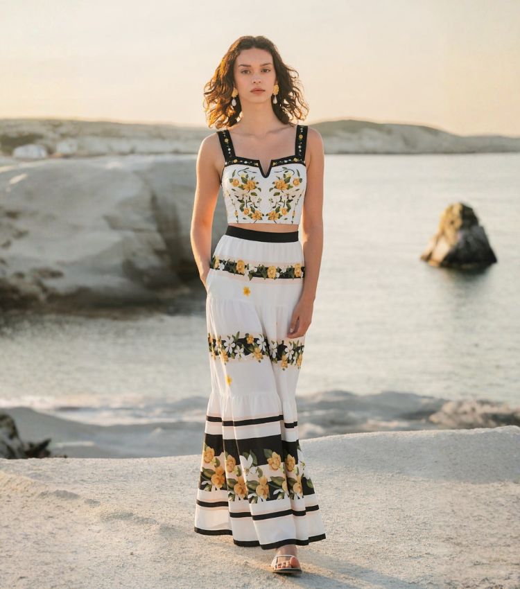 [Copy]Blush Pink & Teal Floral Two-Piece Print Swimsuit Set(s)