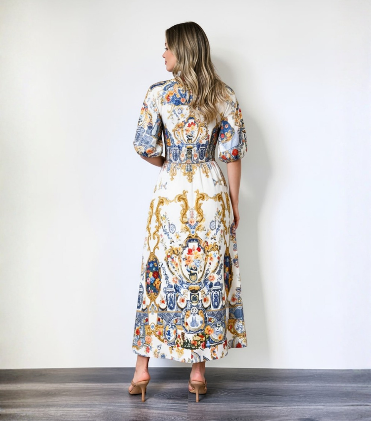 [Copy]Vacation Geo Print Spaghetti Strap Dress