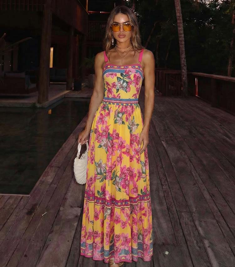 Orchid Print One Piece Swimsuit and Sarong