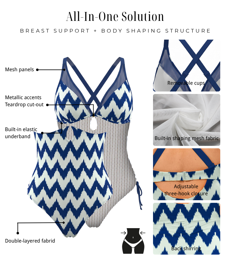 V-neck Drawstring Shaping Effect Swimsuit set(s)