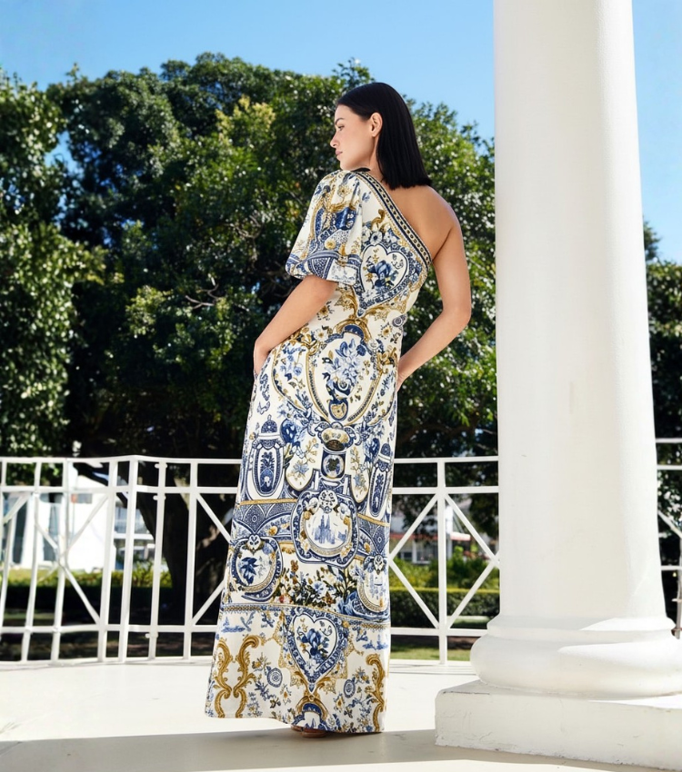 [Copy][Copy]Vacation Geo Print Spaghetti Strap Dress