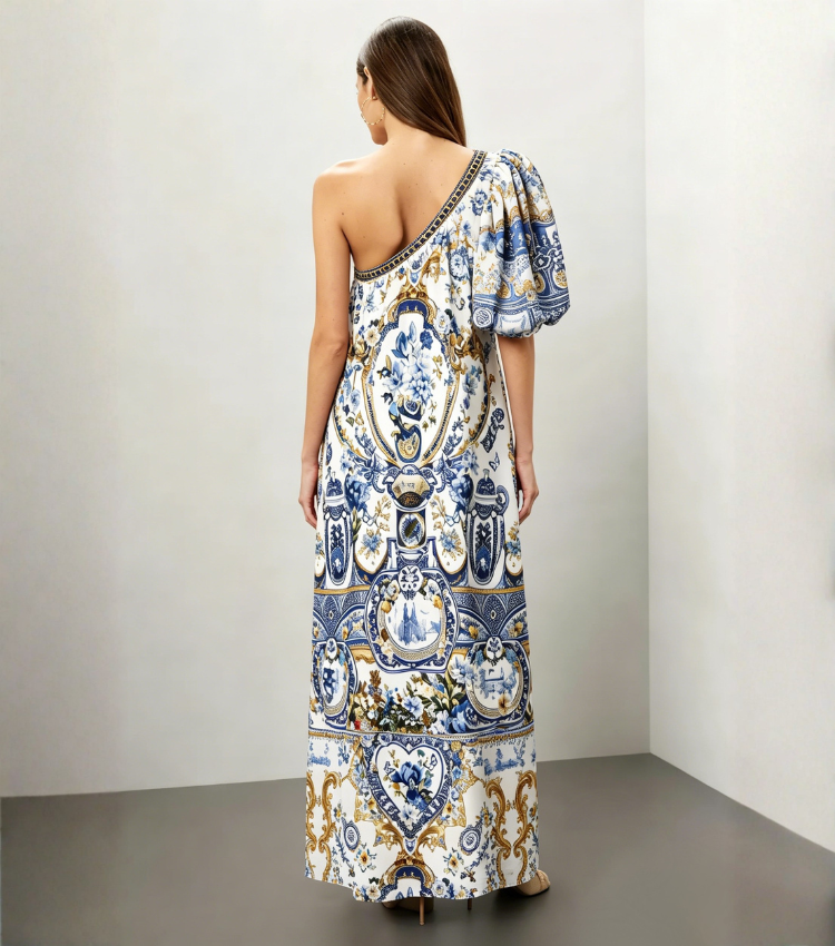 [Copy][Copy]Vacation Geo Print Spaghetti Strap Dress