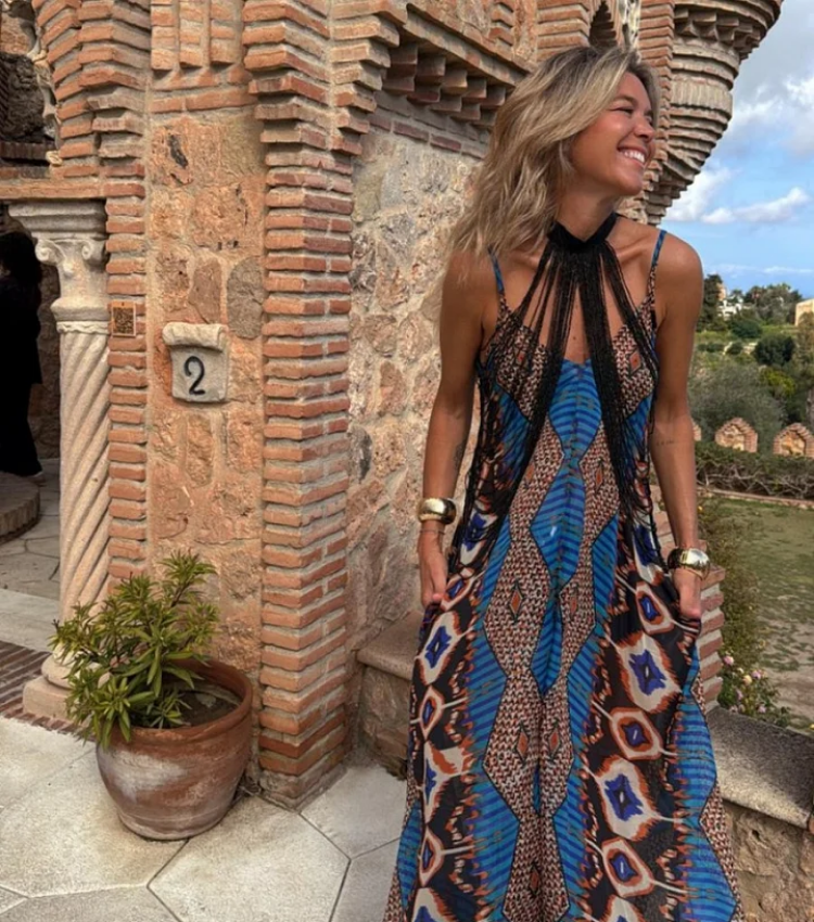 Sling Printed Maxi Dress