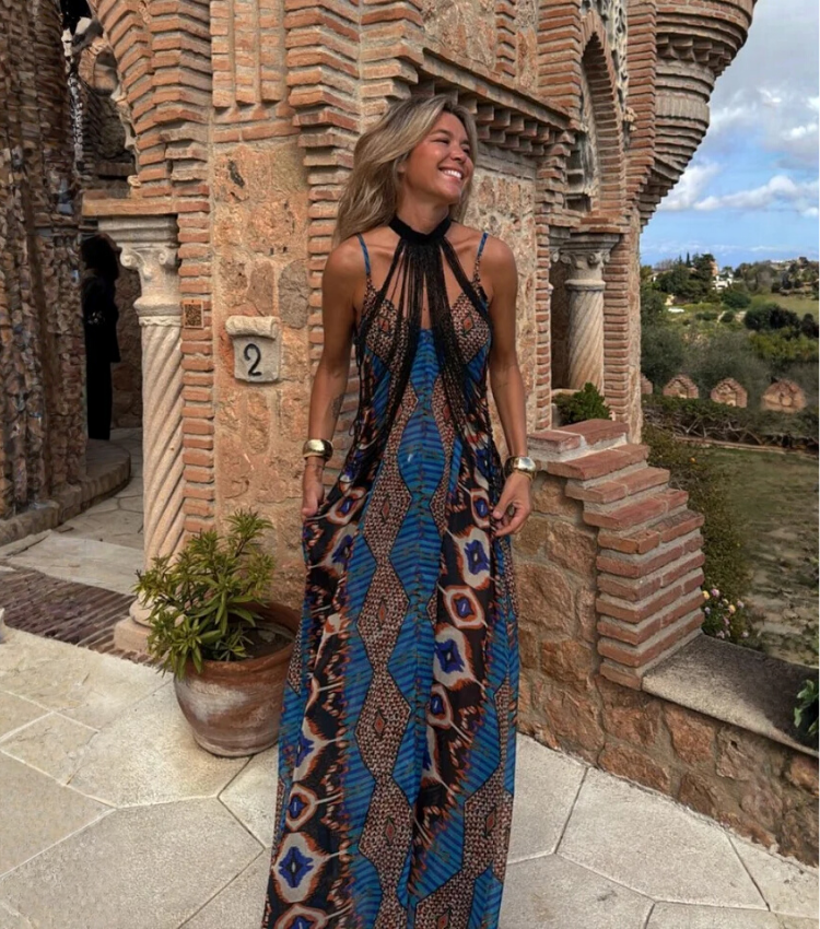 Sling Printed Maxi Dress