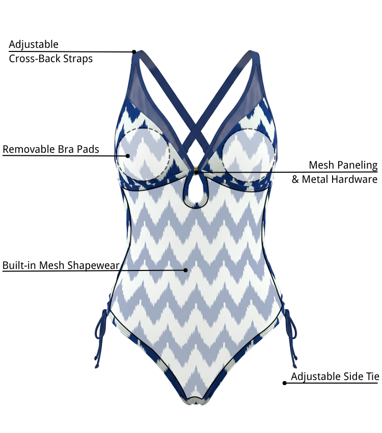 V-neck Drawstring Shaping Effect Swimsuit set(s)