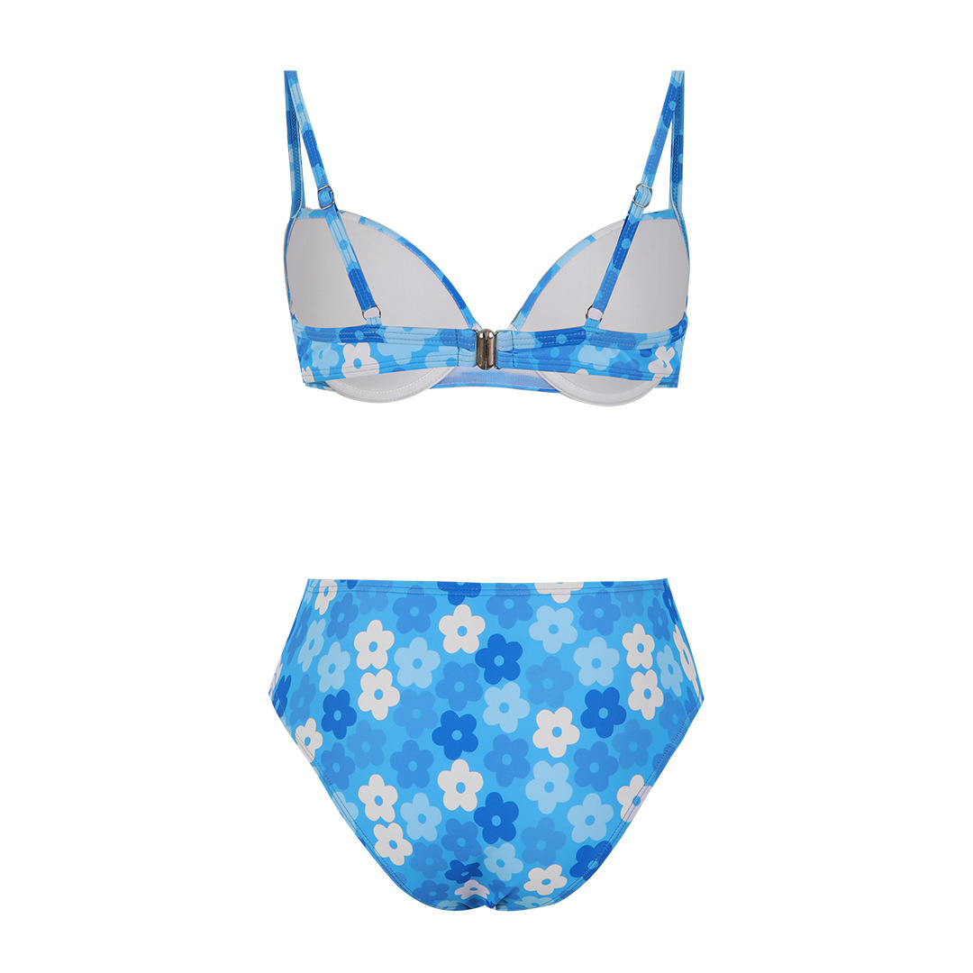 Long Sleeve  Floral Print Bikini Swimsuit and Pants