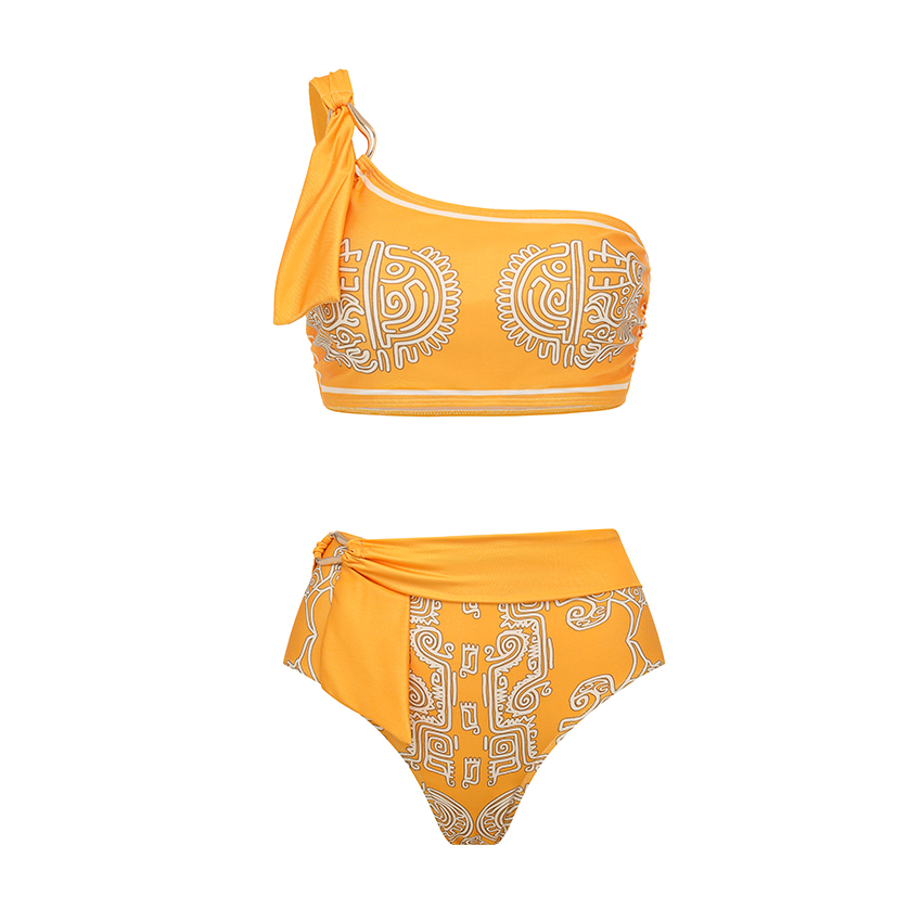 [Copy]Halter Neck Purple Paisley Print Swimsuit Set(s)