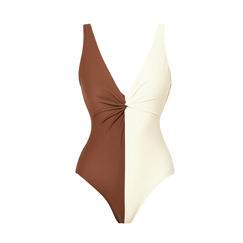 V Neck Two Tone Classic Swimsuit Set(s)
