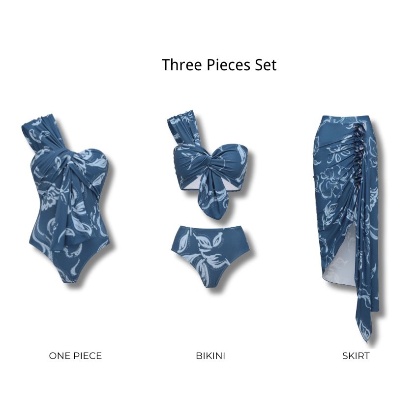 One Shoulder Printed Swimsuit Set(s)