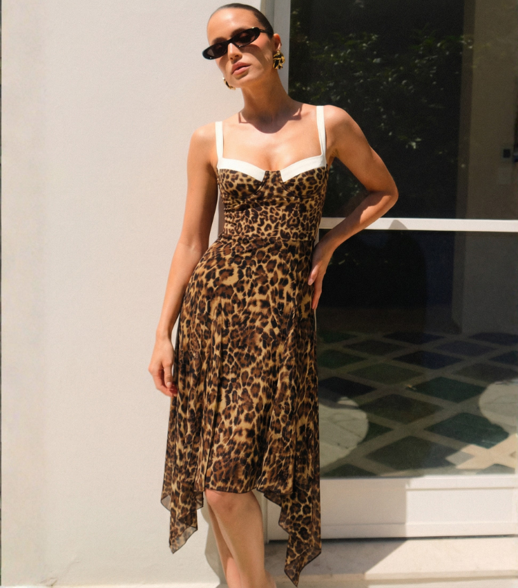 Leopard Print Color Blocking Swimsuit Set(s)