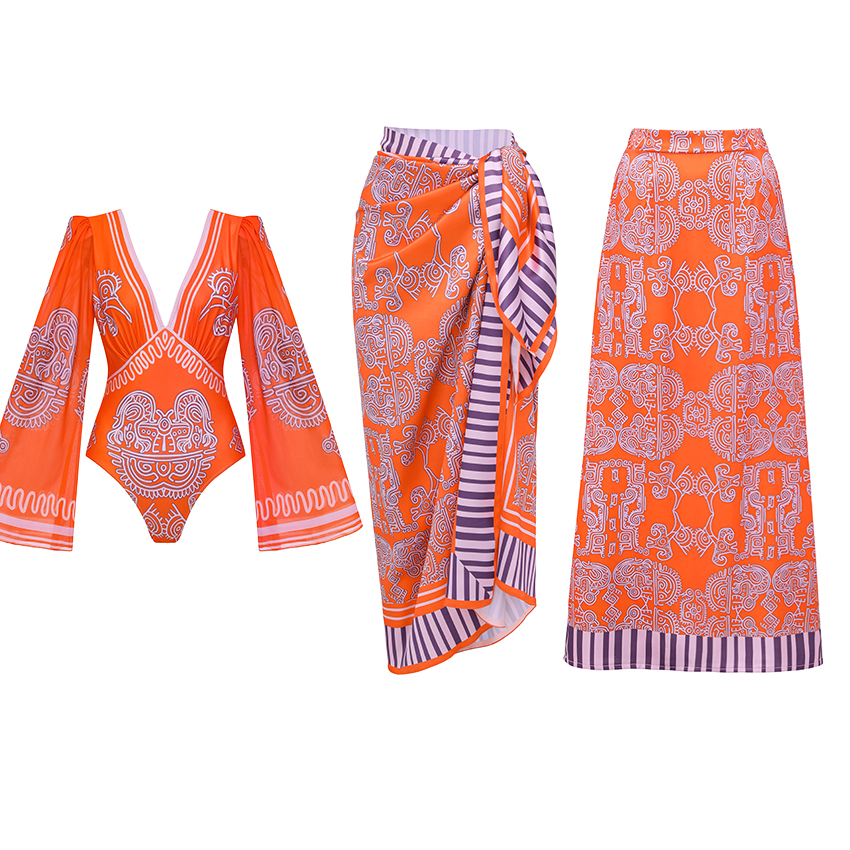 [Copy][Copy][Copy]Halter Neck Purple Paisley Print Swimsuit Set(s)