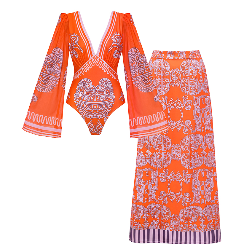 [Copy][Copy][Copy]Halter Neck Purple Paisley Print Swimsuit Set(s)