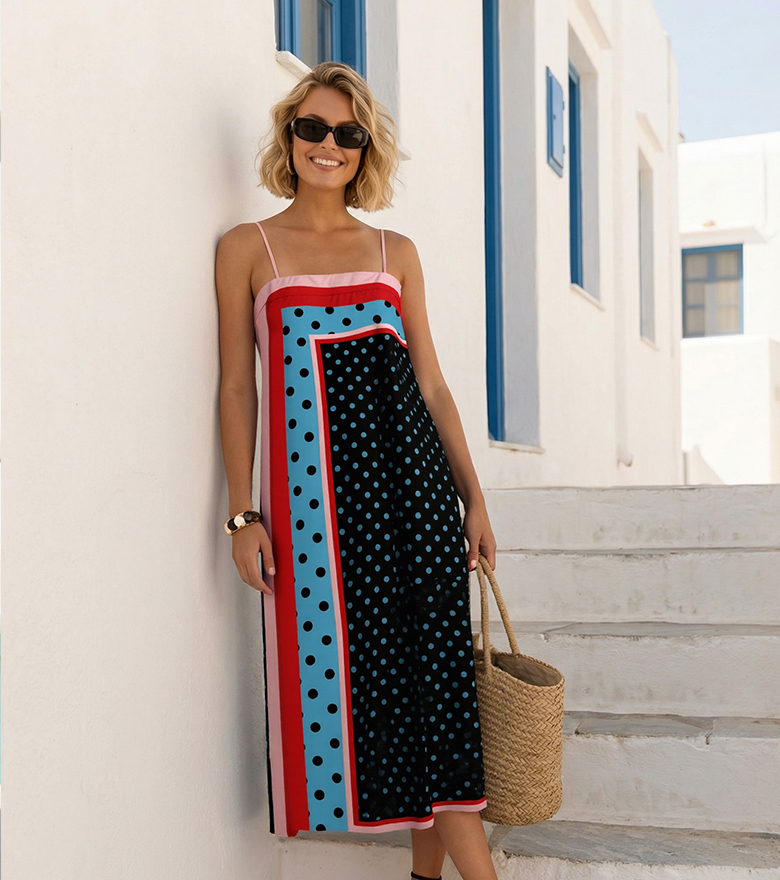 Spaghetti Strap Printed Dress