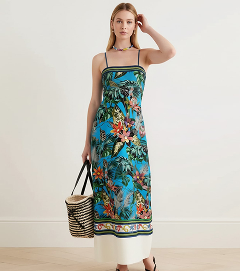 Spaghetti Strap Printed Dress