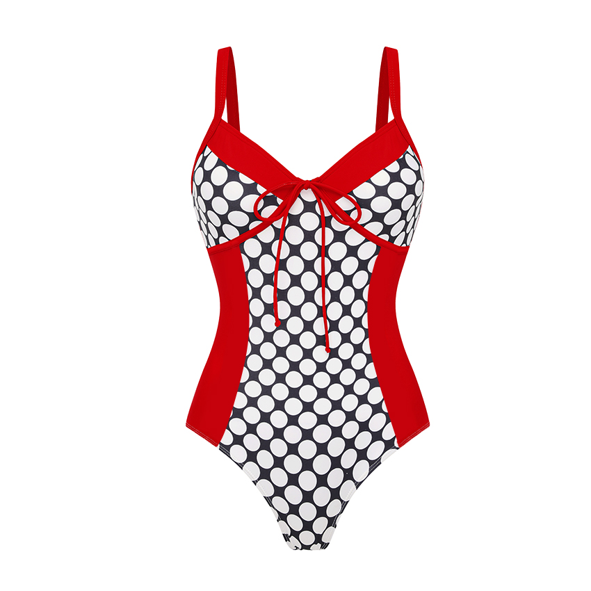  Adjustable Shoulder Straps Retro Polka Dots Print Swimsuit Set(s)