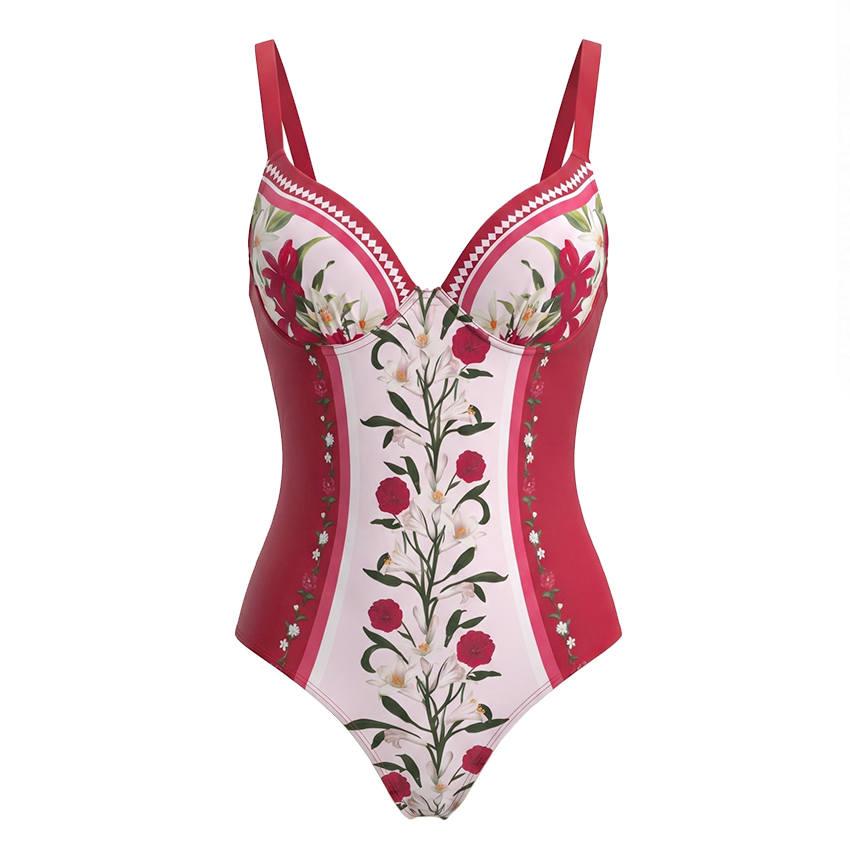 [Copy] Black Beige And Orange Floral Slim & Sculpt Swimsuit Set(s)