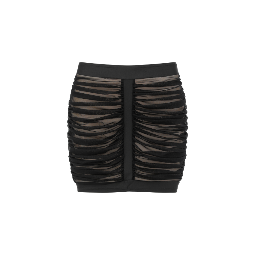 Black Mesh Fabric Ruched Swimsuit Set(s)