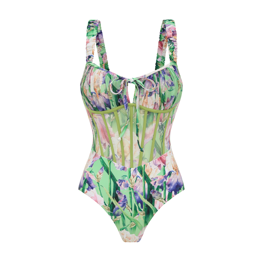 Iris Print Push-Up Swimsuit Set(s)