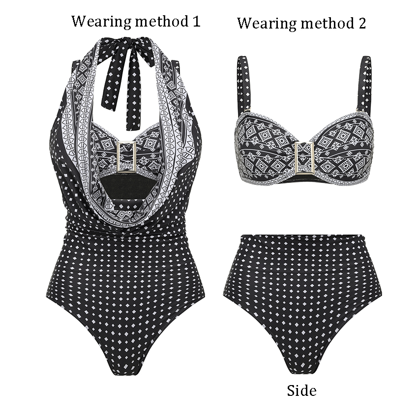 [Copy]Halter Neck Underwire Tribal Print Swimsuit Set(s)