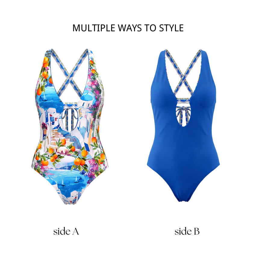 Reversible Landscape Print Swimsuit set(s)