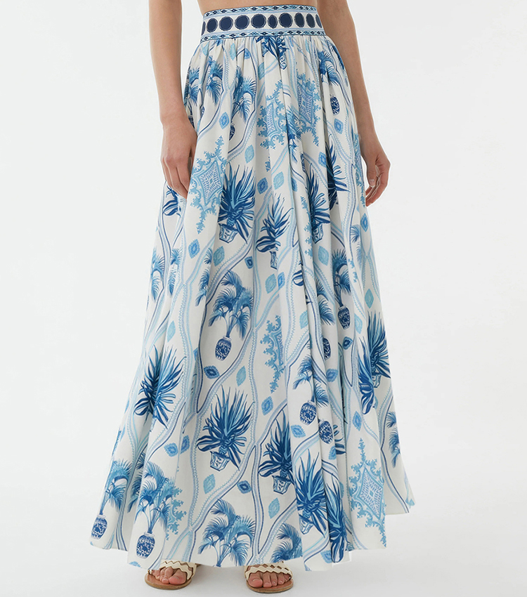 Blue Botanical Print Swimsuit Set(s)