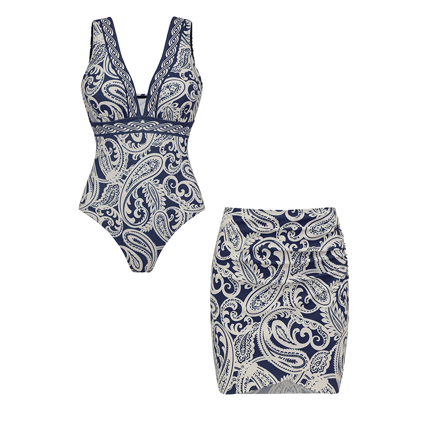 V Neck  Print Swimsuit Set(s)