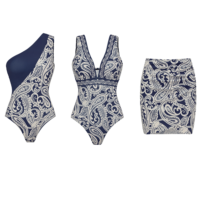 Adjustable Shoulder Straps Black Tribal Print Swimsuit Set(s)