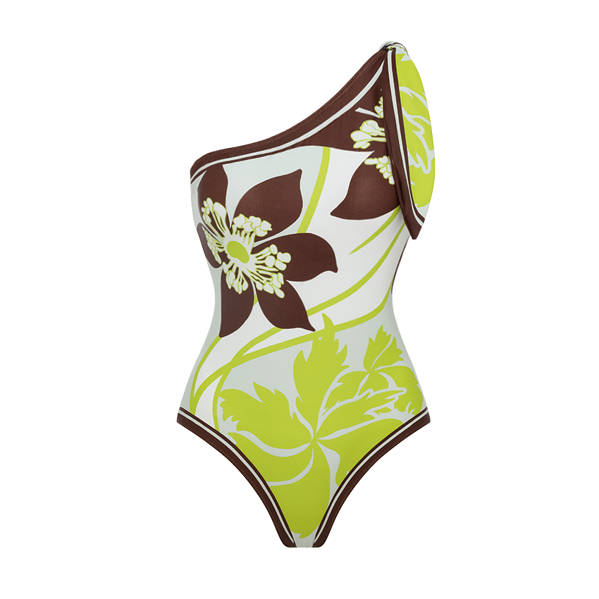 [Copy][Copy]Ruffle Medium Blue Flowera Print Swimsuit Set(s)