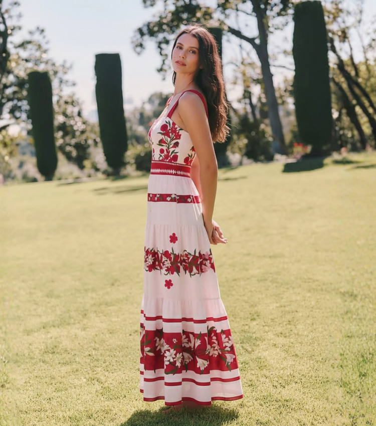  Wine Red Floral Print Swimsuit Set(s)