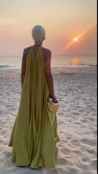 Lace Up Solid Color Maxi Dress