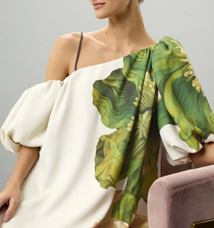 Floral Printed Open Shoulder Maxi Dress