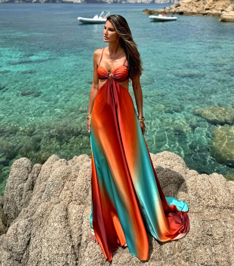 Sling Ombre Print Dress