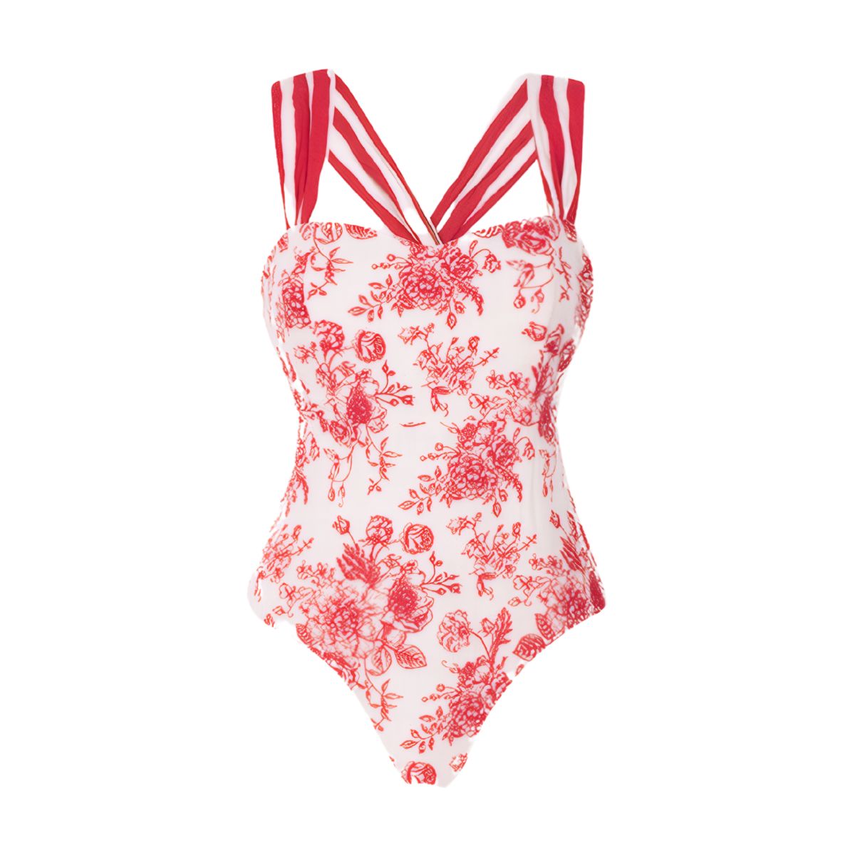 Cross Straps Printed One Piece Swimsuit and Skirt