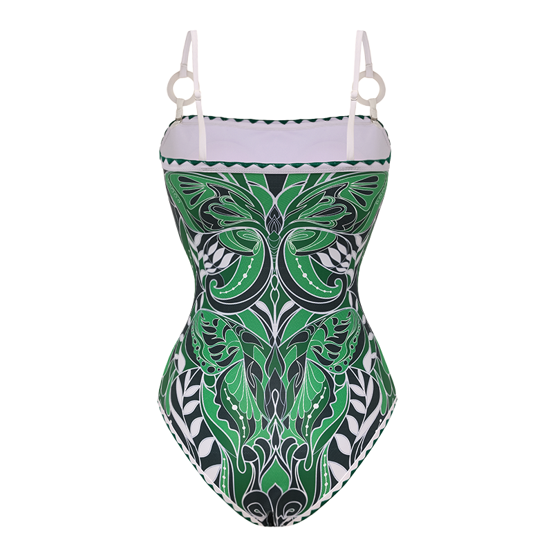 Butterfly Printed One Piece Swimsuit and Skirt or Pants Flaxmaker
