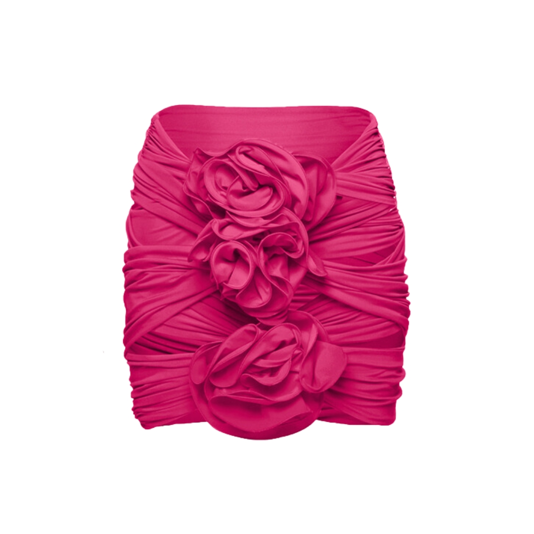 3D Flower Cutout One Piece Swimsuit and Skirt Flaxmaker