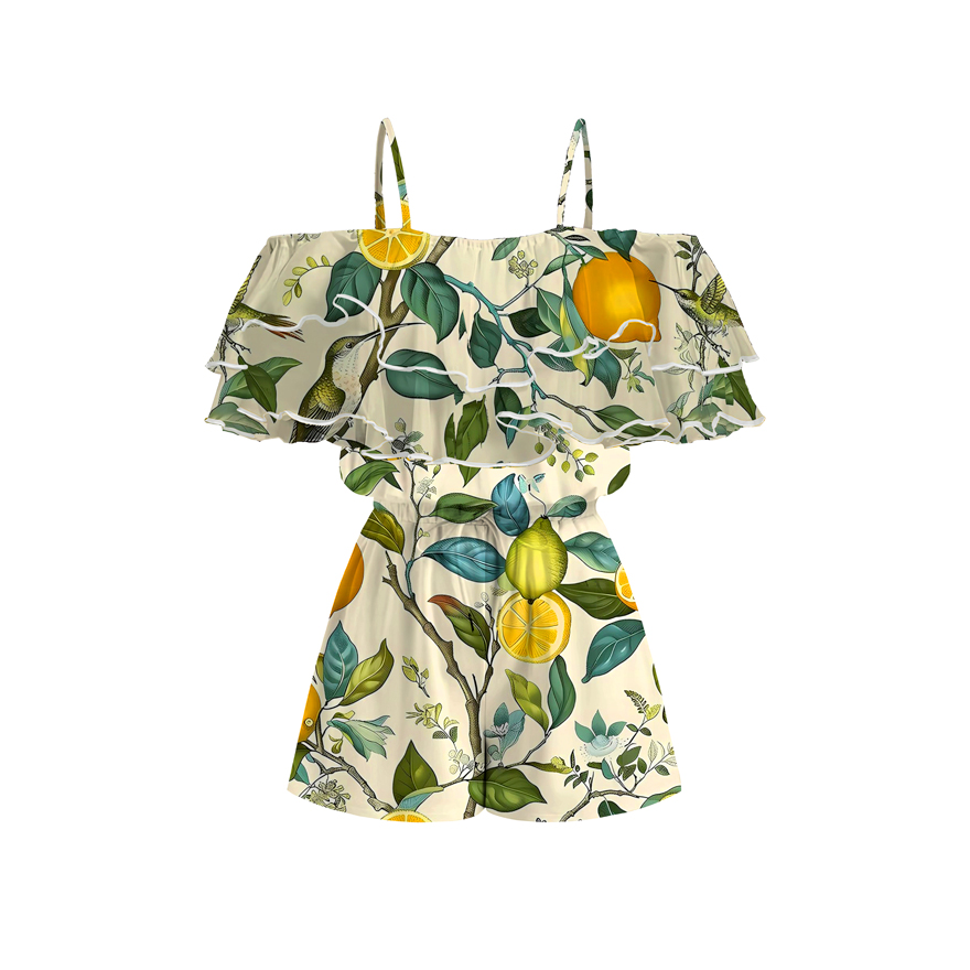 Ruffled Off-the-Shoulder Jumpsuit Shorts