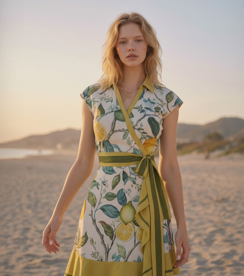 Printed Wrap Dress
