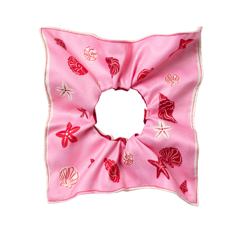 Pink Contrasting Color With Seashell Print Hair Accessories