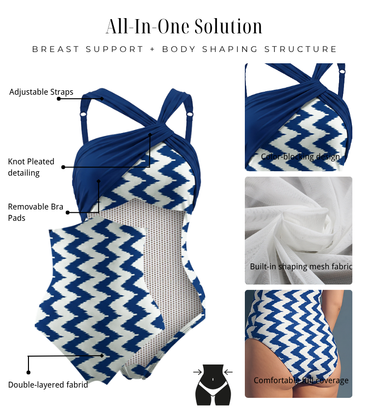 Color Blocking Drawstring Shaping Effect Swimsuit set(s)