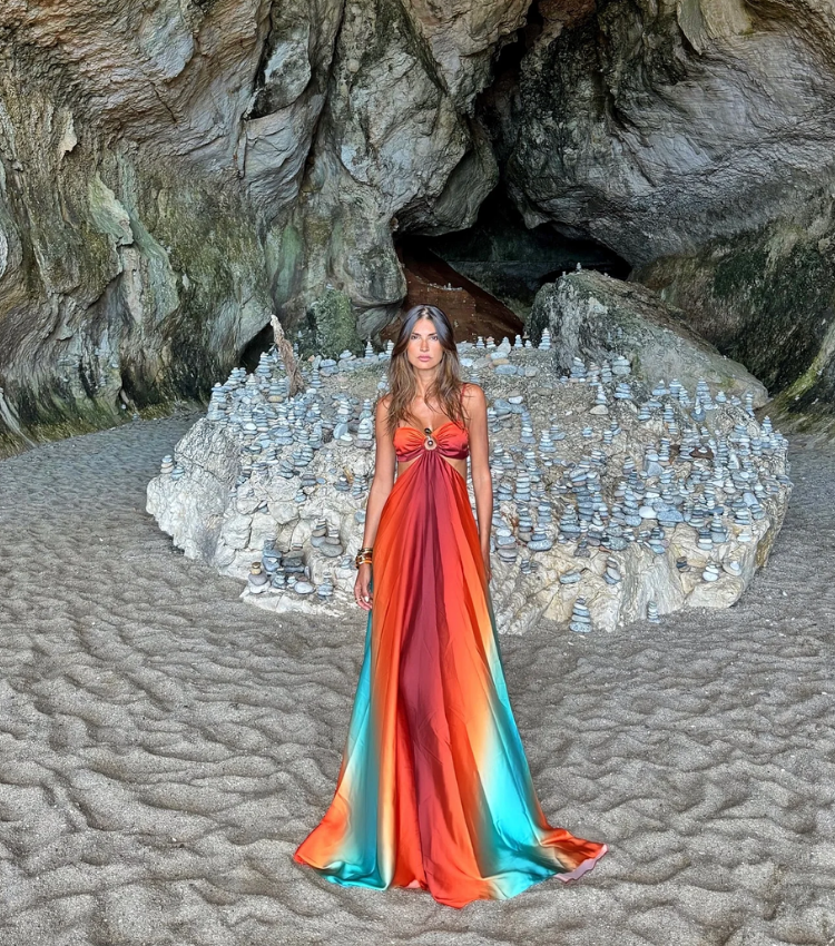 Sling Ombre Print Dress