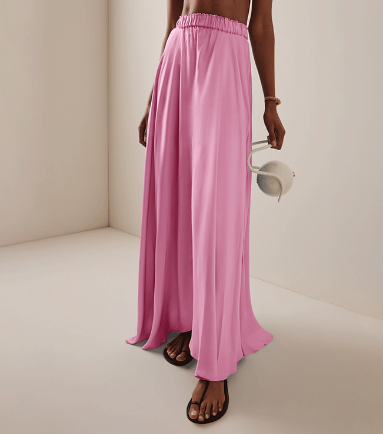 One Shoulder Ruffle Solid Color One Piece Swimsuit and Skirt