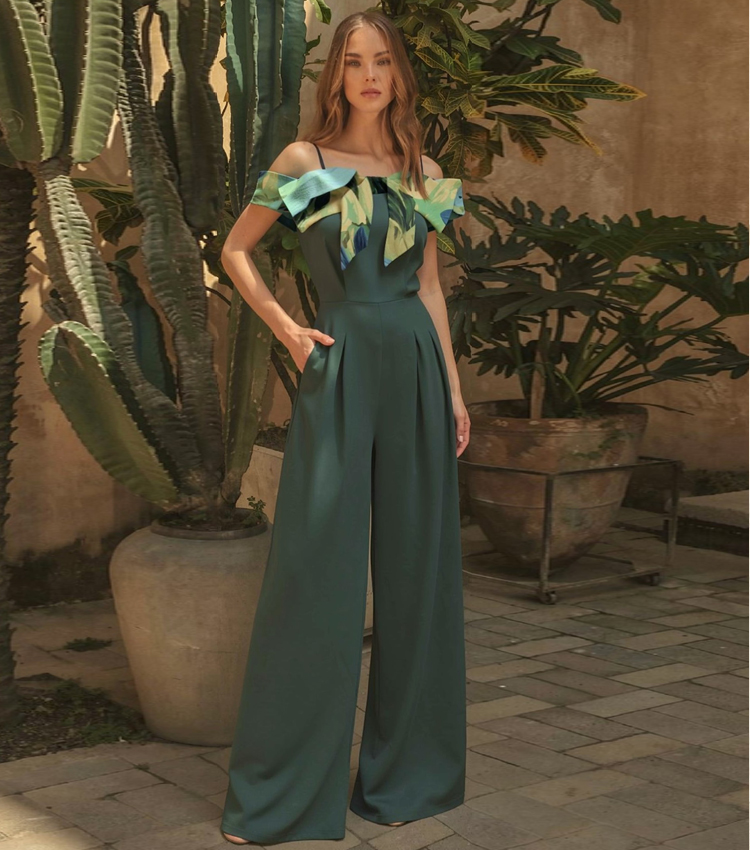 Printed Wide-Leg Jumpsuit