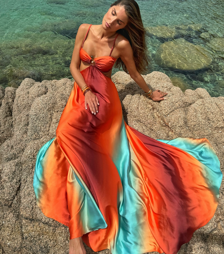 Sling Ombre Print Dress