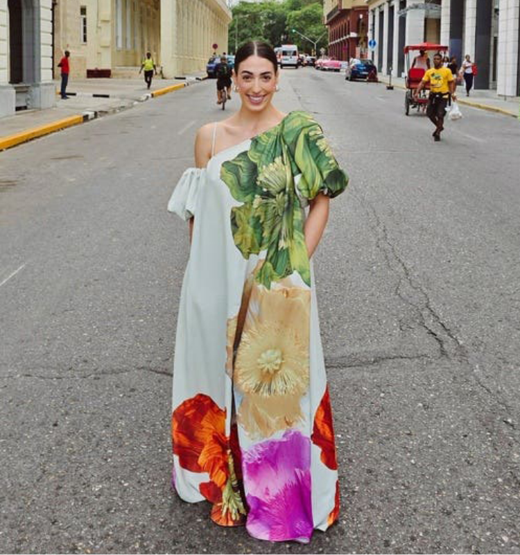 Floral Printed Open Shoulder Maxi Dress