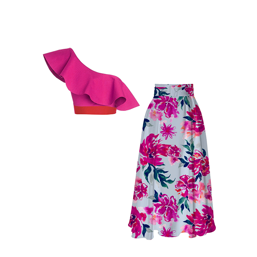 Off-the-Shoulder Ruffled Collar Set