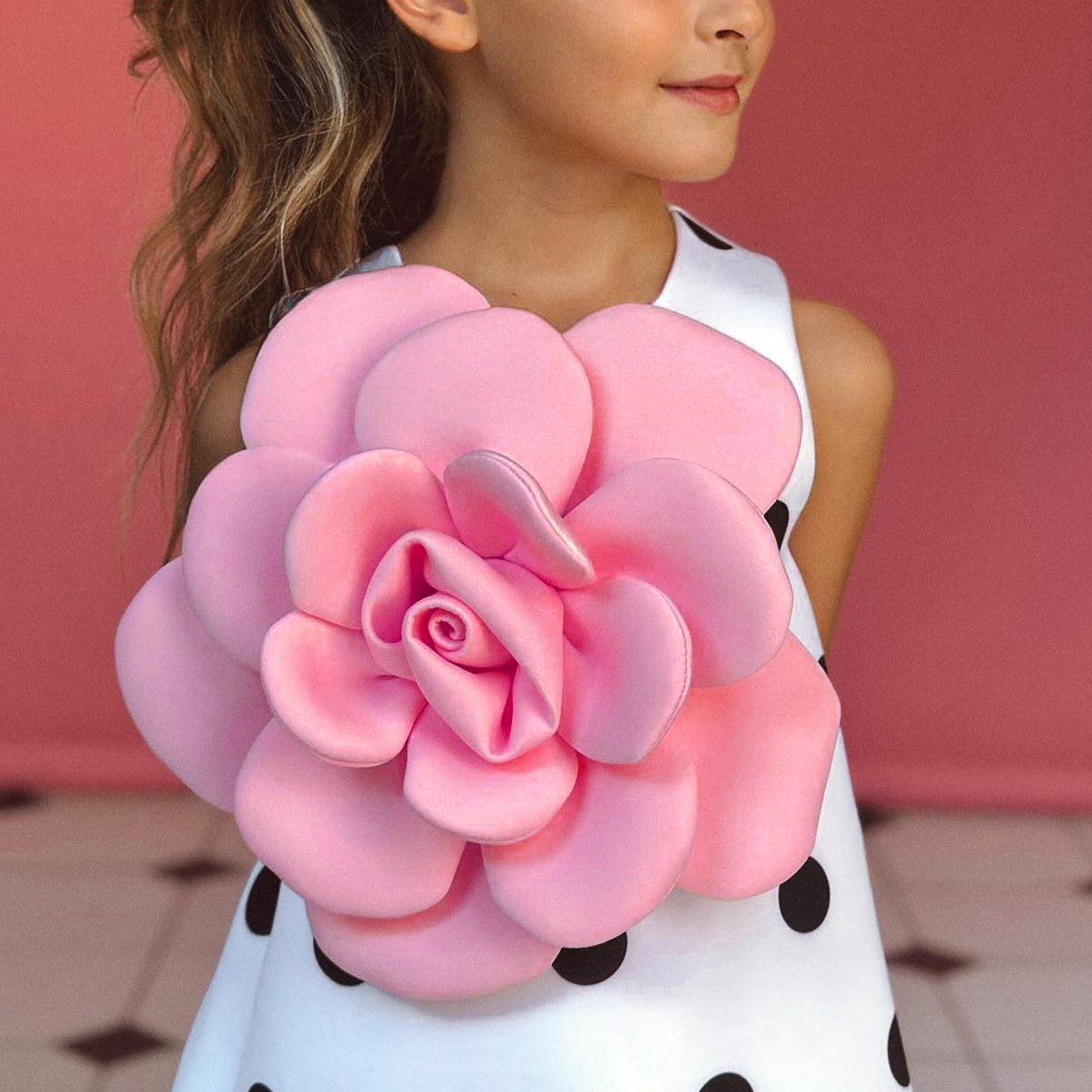 Mom&Me 3D Flower Polka Sleeveless Dress