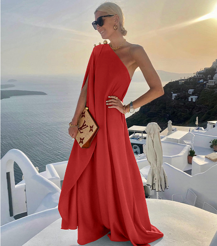 Santorini One Shoulder Maxi Dress